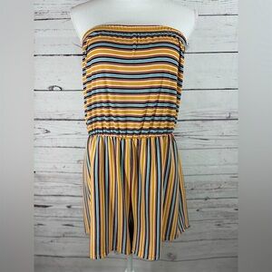 Wild Fable Multicolored Tube Top Strapless Romper in Size XL